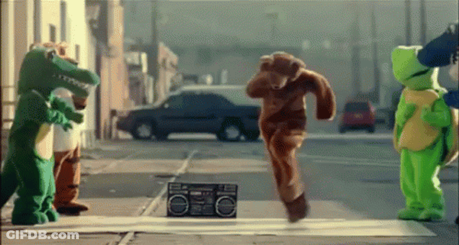 Mascots Showing Off Break Dance Moves GIF