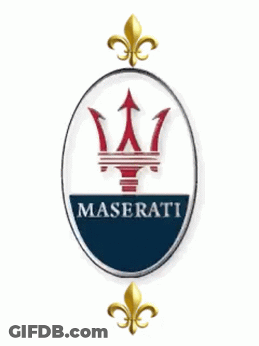 Maserati Logo With Trident And Fleur De Lis GIF