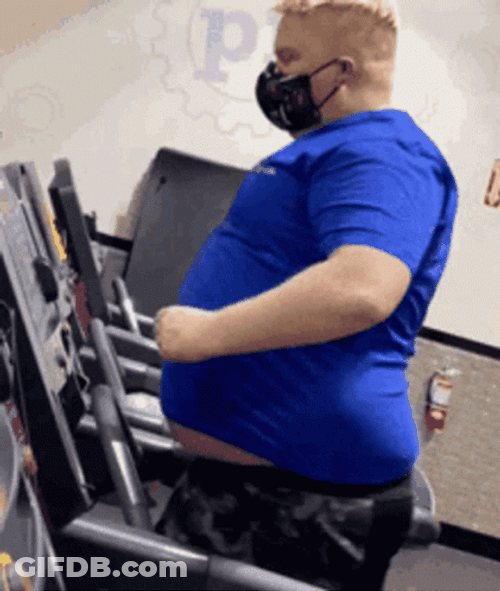 Mask Fat People Treadmill GIF