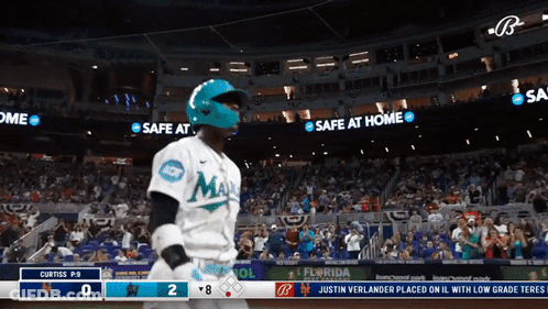 Masked Baseball Player Safe At Home GIF