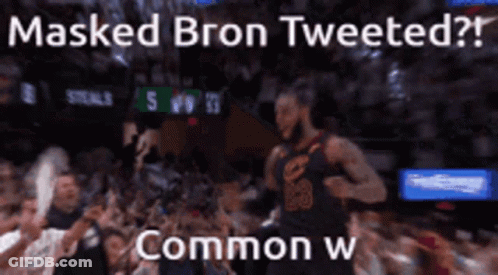 Masked Bron Tweeted GIF