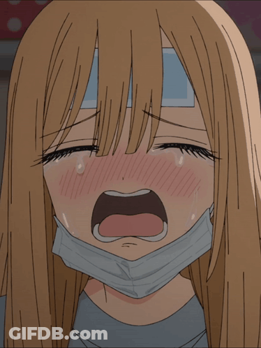 Masked Girl Crying Tears GIF