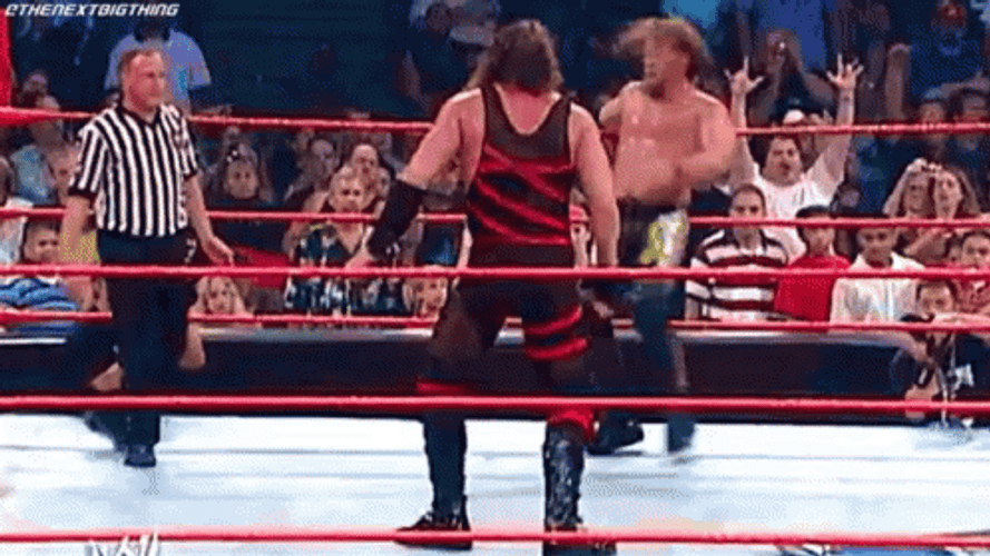 Masked Kane Chokeslam Chris Jericho GIF