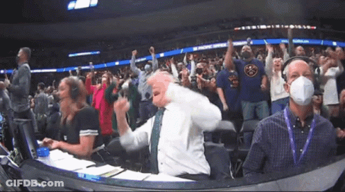 Masked Man At Basketball Game GIF