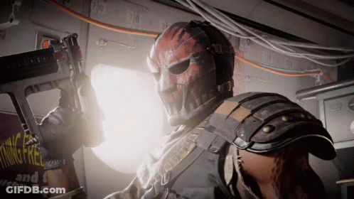 Masked Man Holding Gun And I'm Hungry As GIF