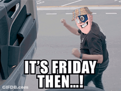 Masked Man In Plaid Hat It's Friday Then GIF