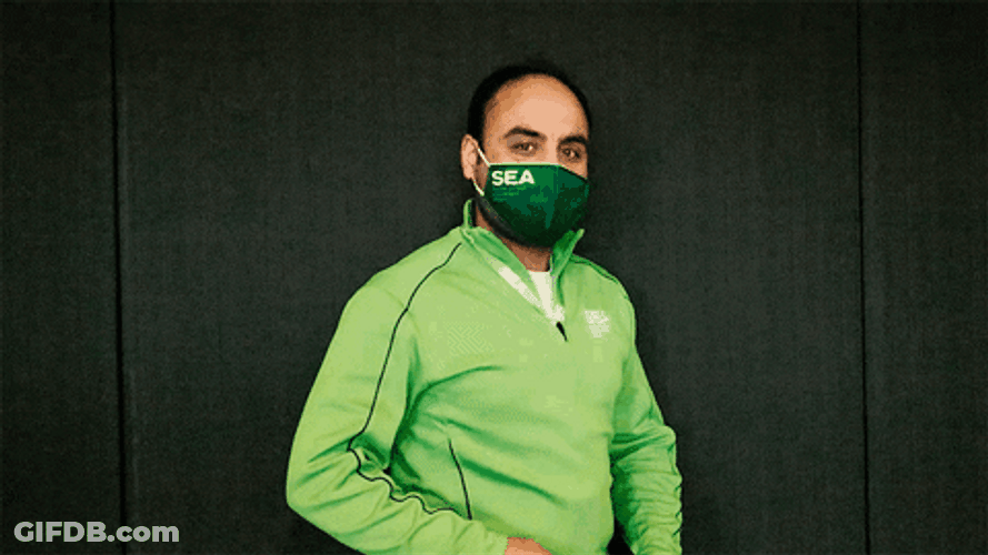 Masked Man Preparing Peoples Elbow GIF