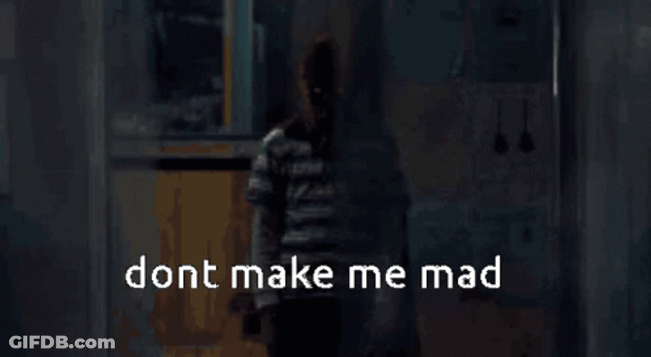 Masked Man Saying Don't Make Me Mad GIF