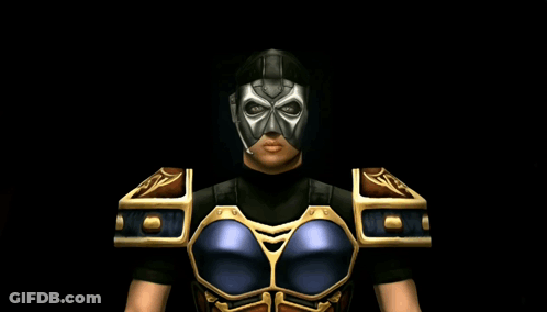 Masked Man With Gold Gloves Peace Sign GIF