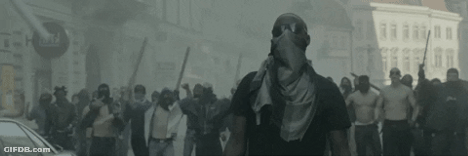Masked Men Riot GIF