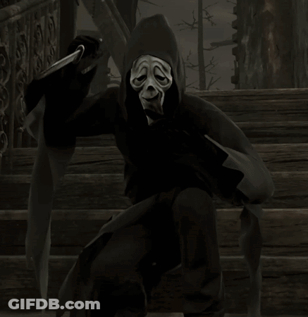 Masked Person Holding Knife GIF