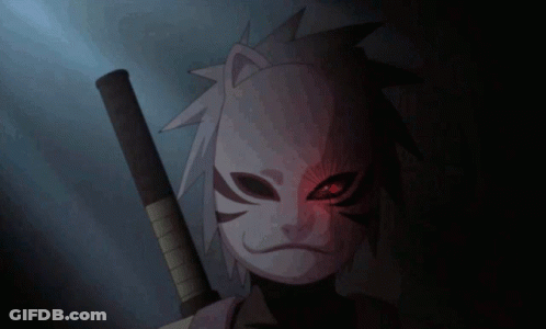 Masked Person With Sword And Red Eyes GIF