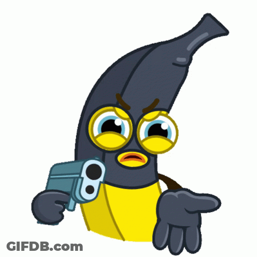 Masked Robber Banana Pointing Gun GIF