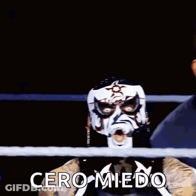 Masked Wrestler In Ring Cero Miedo GIF