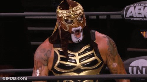 Masked Wrestler TNT Sign GIF