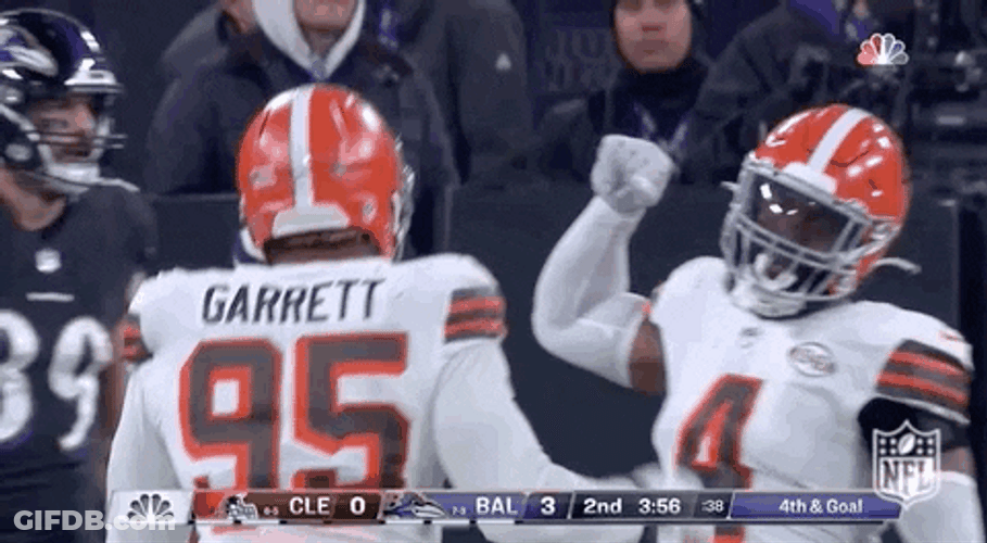 Mason Rudolph Myles Garrett Arm Claws GIF