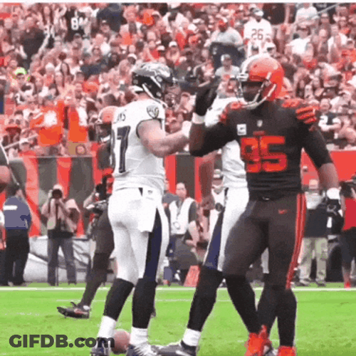 Mason Rudolph Myles Garrett Bowed GIF