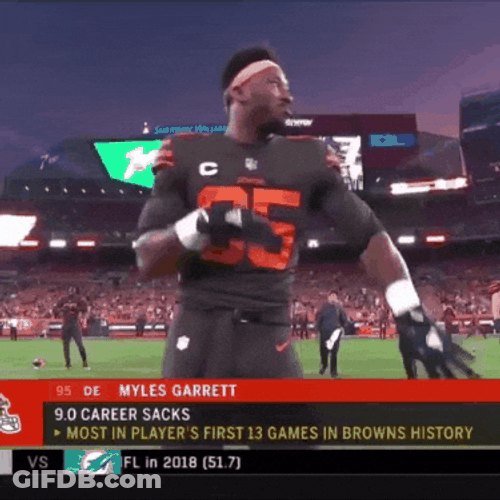 Mason Rudolph Myles Garrett Dancing Victory GIF