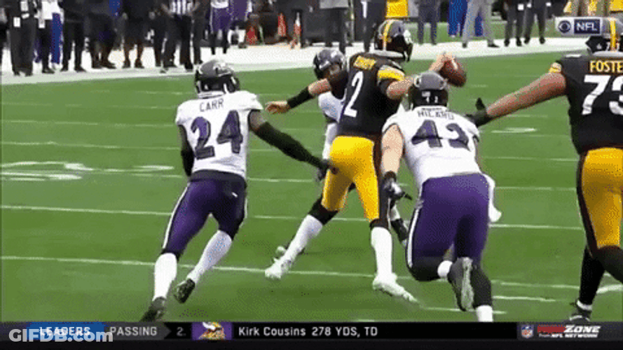 Mason Rudolph Myles Garrett Fall Down GIF
