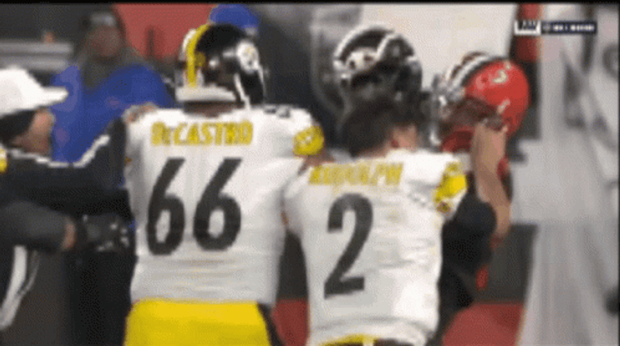 Mason Rudolph Myles Garrett Hit On The Head GIF