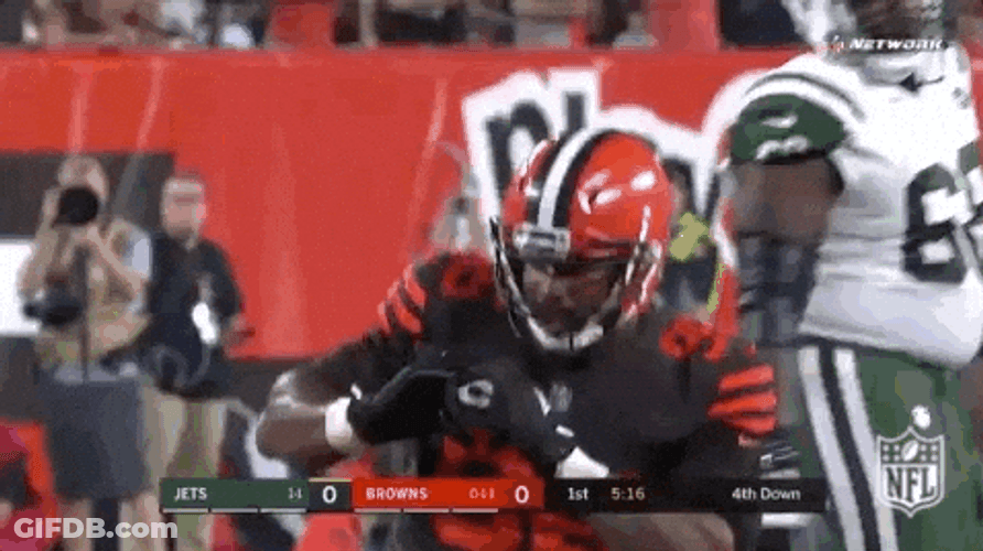 Mason Rudolph Myles Garrett Pointed GIF