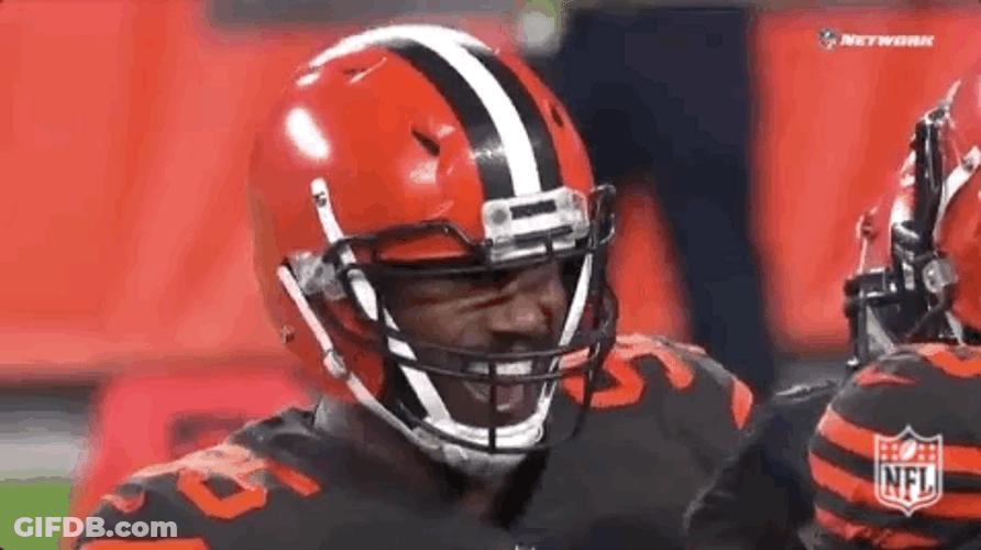 Mason Rudolph Myles Garrett Smiling GIF
