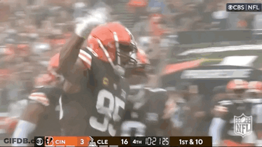 Mason Rudolph Myles Garrett Spinning GIF