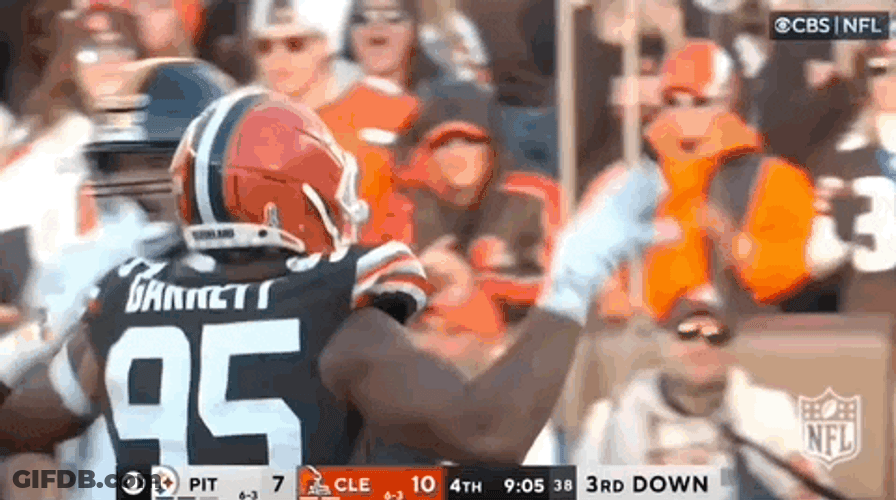 Mason Rudolph Myles Garrett Third Down GIF