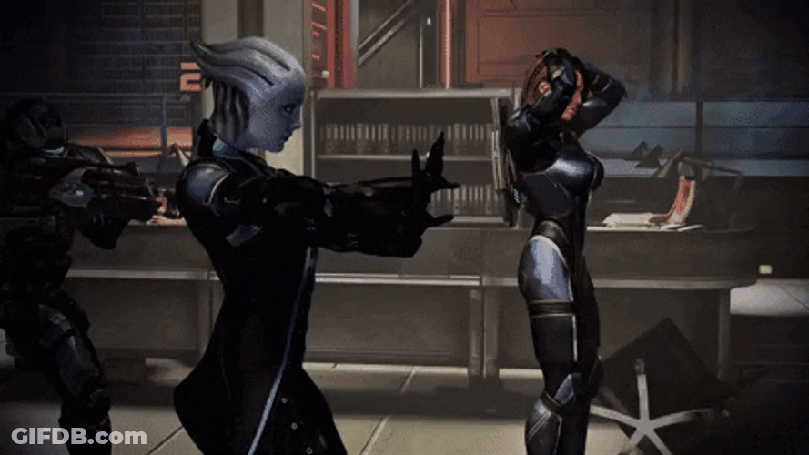 Mass Effect 3 Ashley Liara Unexpected GIF