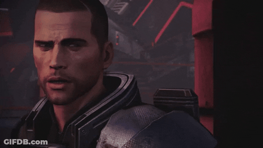 Mass Effect 3 Commander Shepard Doubt GIF