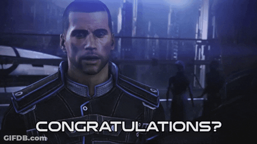 Mass Effect 3 Shepard Congratulations GIF