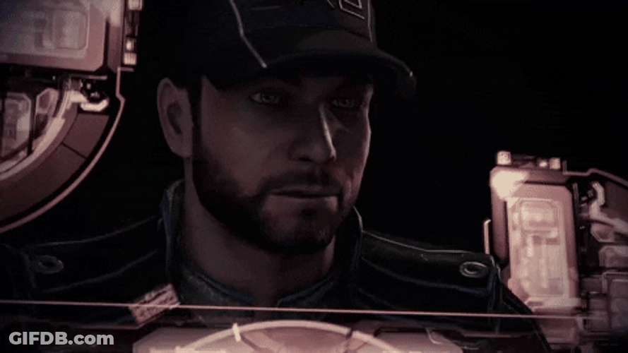 Mass Effect 3 Shepard Joking GIF