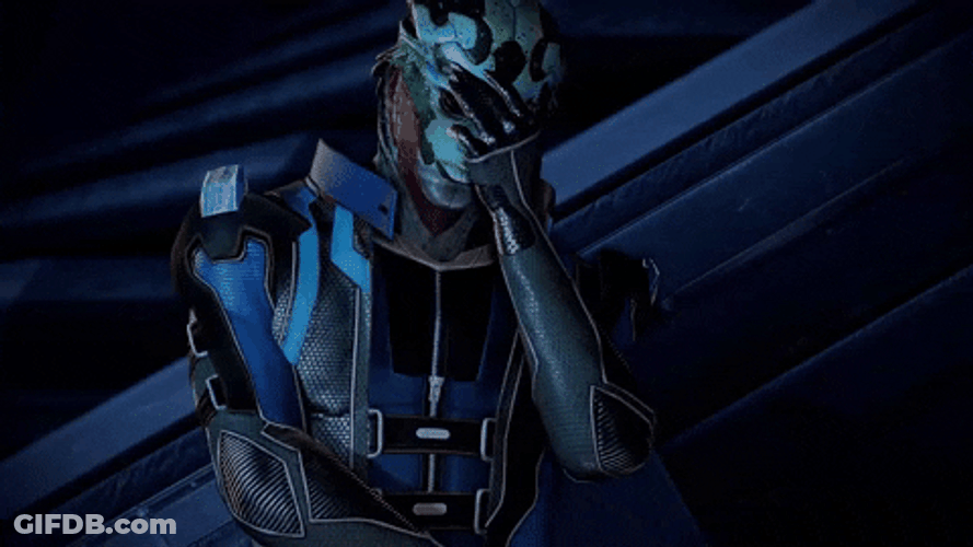 Mass Effect 3 Thane Face Palm GIF