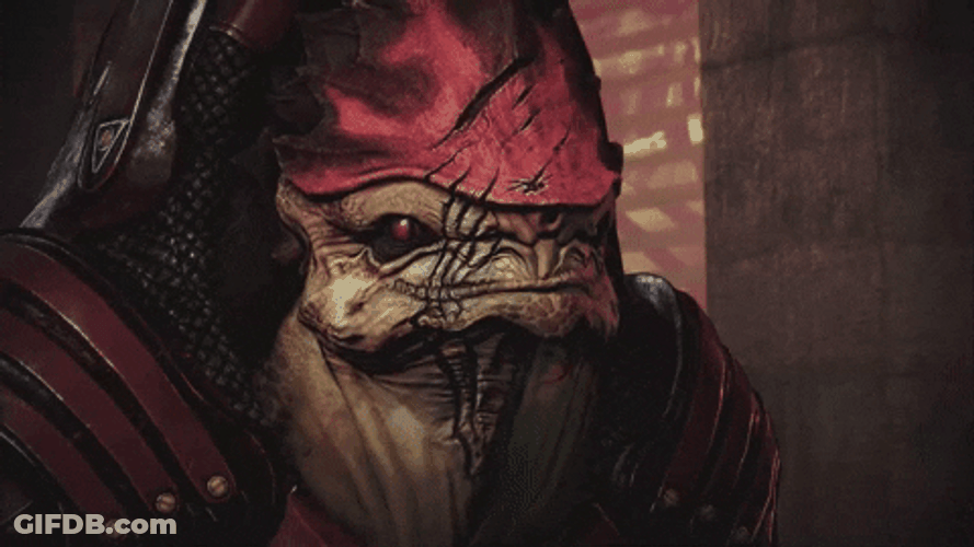 Mass Effect 3 Urdnot Wrex Idiot Shepard GIF