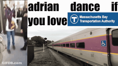 Massachusetts Bay Transportation Authority Sign Next To Train GIF