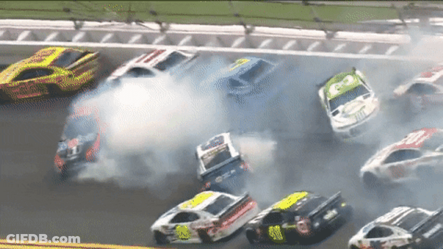 Massive Nascar Crash GIF
