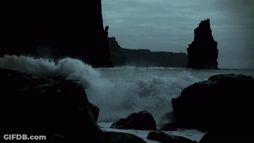 Massive Ocean Waves Roaring GIF