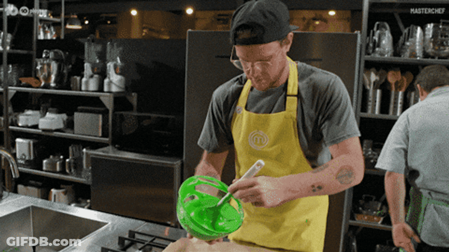 Master Chef Australia Pouring Green Mixture GIF