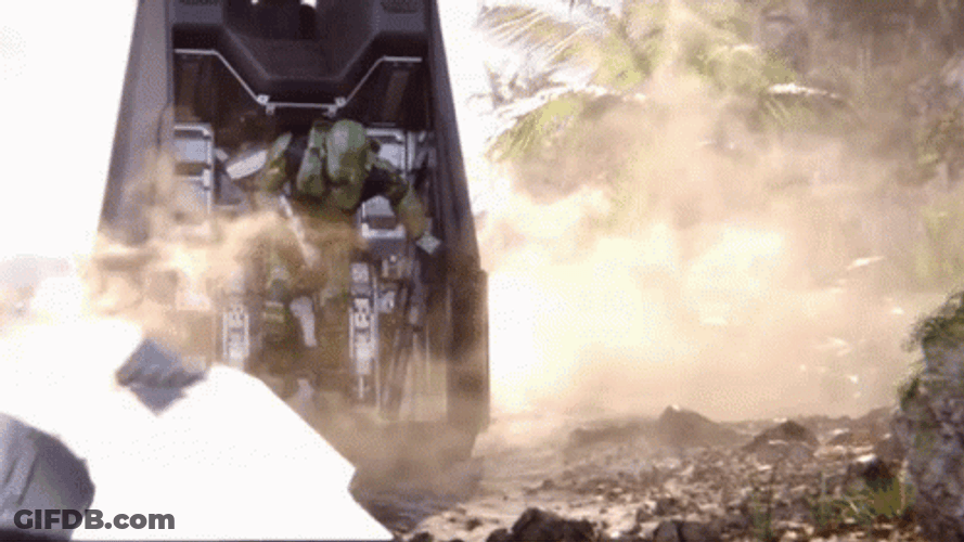 Master Chief In Combat Zone GIF