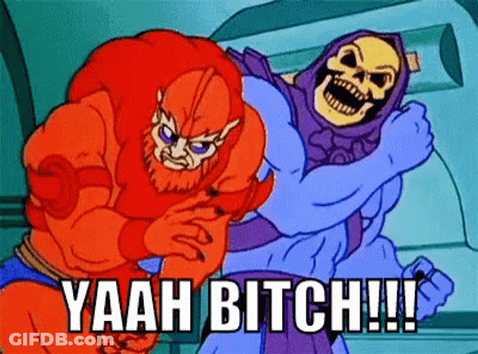 Master Of Universe Skeletor Bumping Beast Man GIF