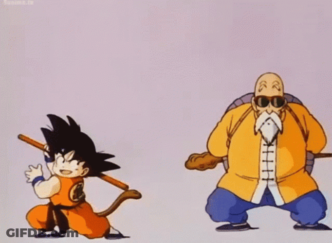 Master Roshi And Young Son Goku GIF