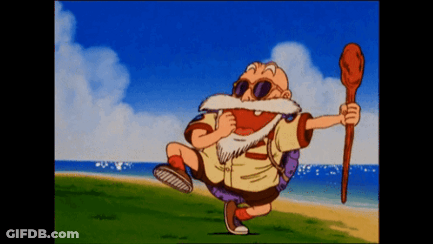 Master Roshi Dancing Happily GIF