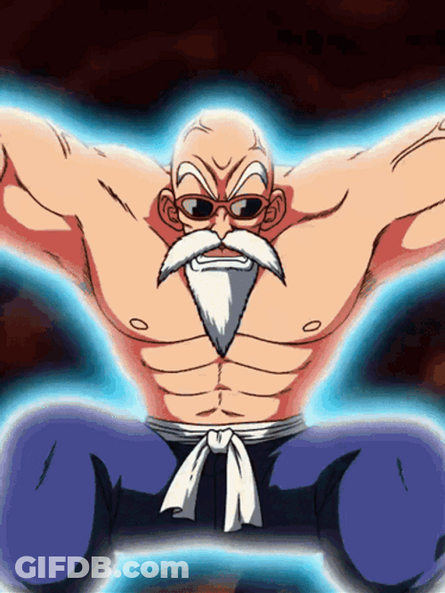 Master Roshi Doing Ki Blast GIF