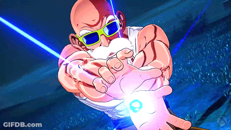 Master Roshi Ki Blast From Video Game GIF