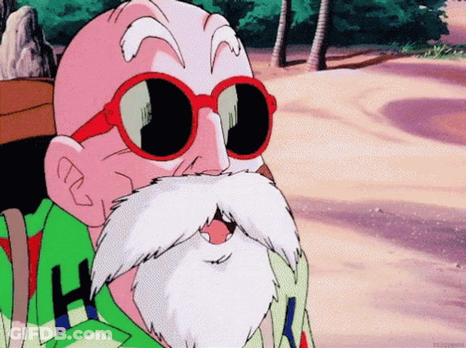 Master Roshi Looking Amazed GIF