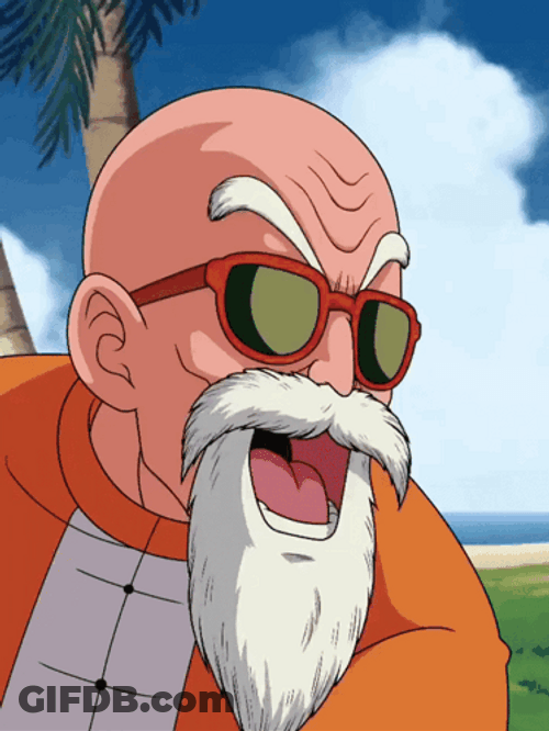 Master Roshi Looking Angry GIF