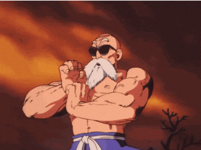 Master Roshi Making Himself Large GIF