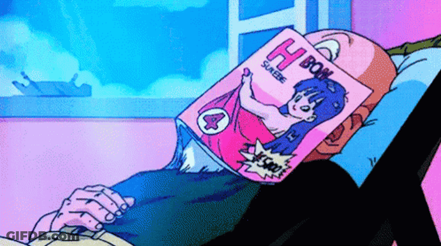 Master Roshi Sleeping With Magazine On His Face GIF