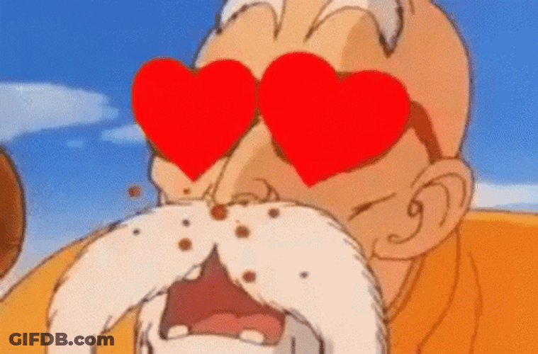 Master Roshi With Heart Shaped Eyes GIF