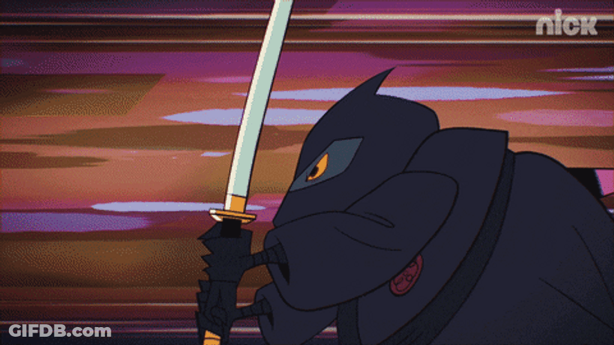 Master Splinter Slashing Clothes Undressing Enemies GIF